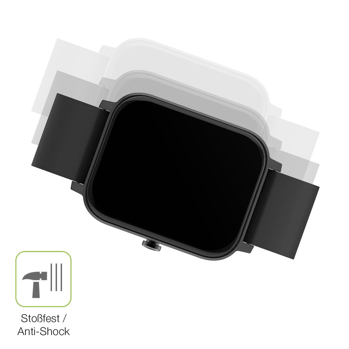 2x Full Cover Schutzfolie matt für Matast Smartwatch