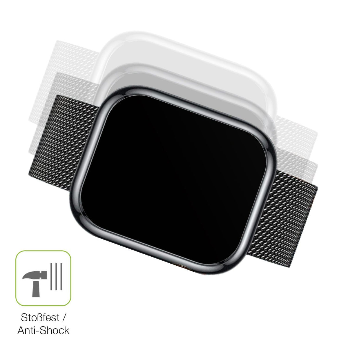 2x Full Cover Schutzfolie matt für Ruxingx 1.47 Zoll Smartwatch