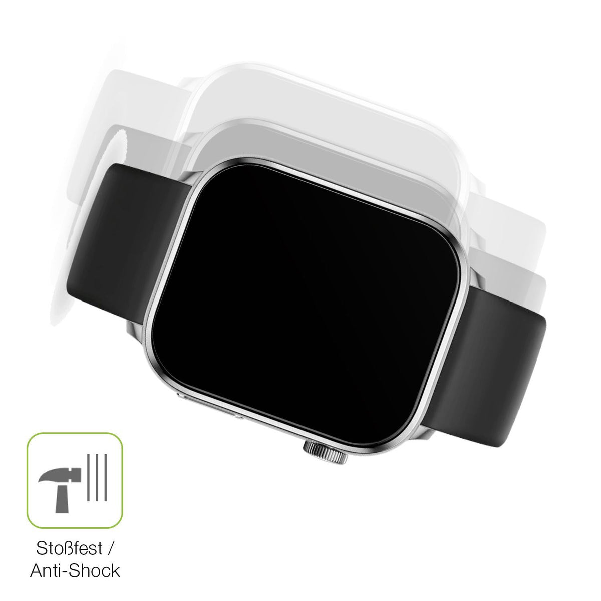 2x Full Cover Schutzfolie matt für Ice-Watch Smart 3.0 1.78 Zoll