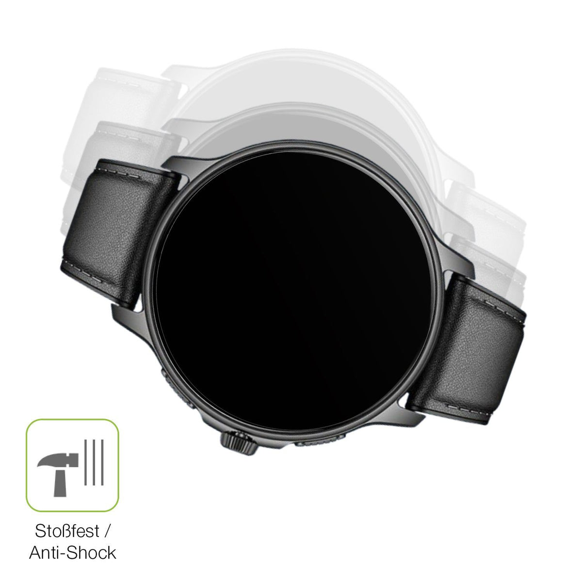 2x Full Cover Schutzfolie matt für Smartwatch 28.5mm durchmesser