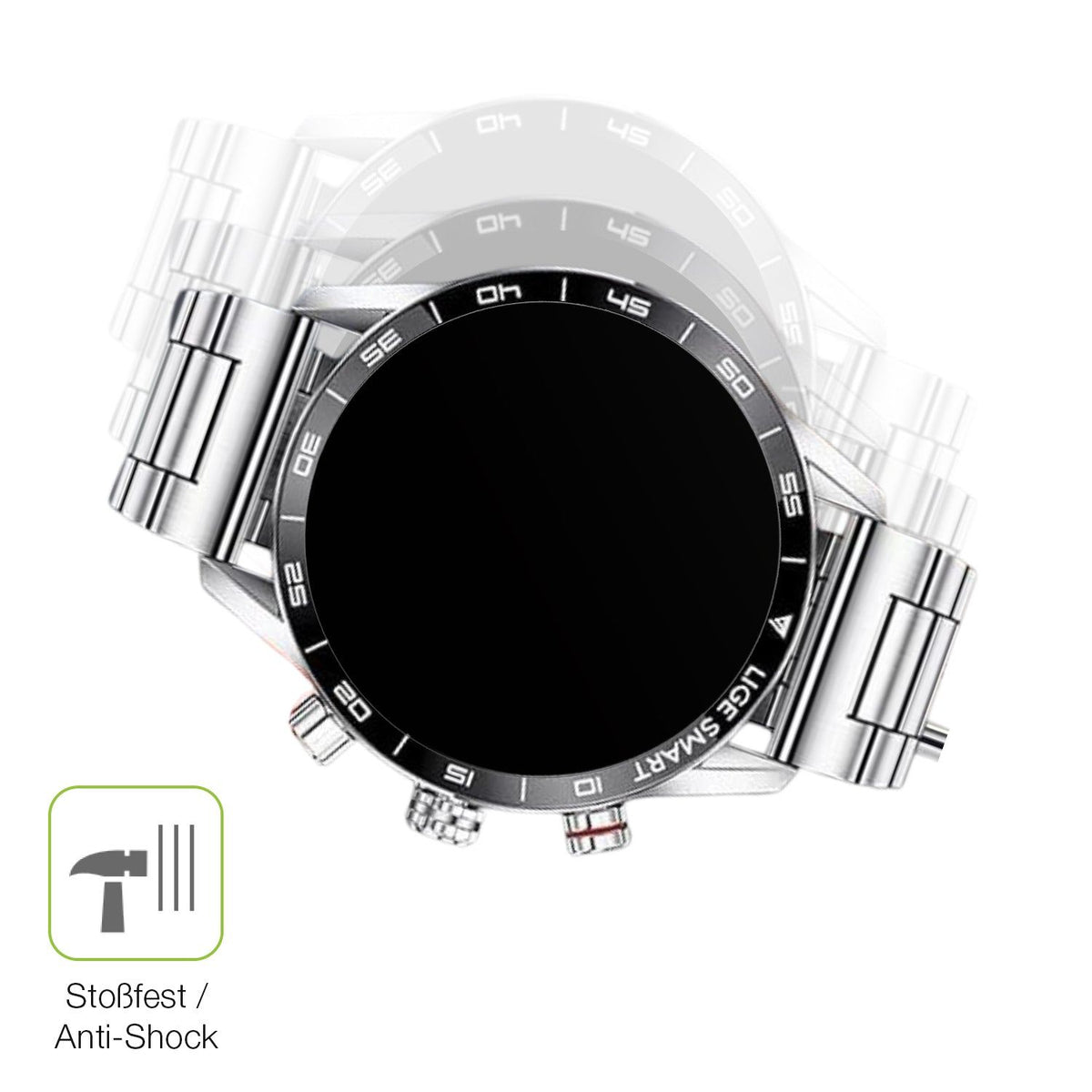 2x Full Cover Schutzfolie matt für Lige ASD-ST2-B-PRO 1.43 Zoll