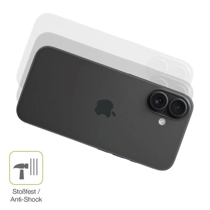 2x Full Cover Schutzfolie matt für Apple iPhone 16 Rückseite