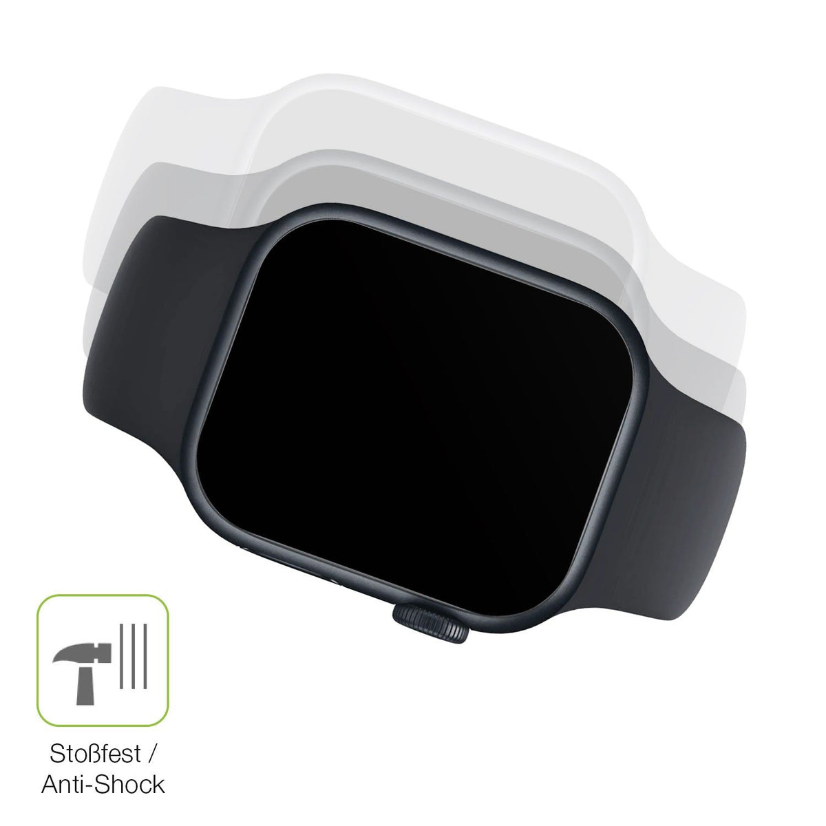 2x Full Cover Schutzfolie matt für Apple Watch Series 8 41mm