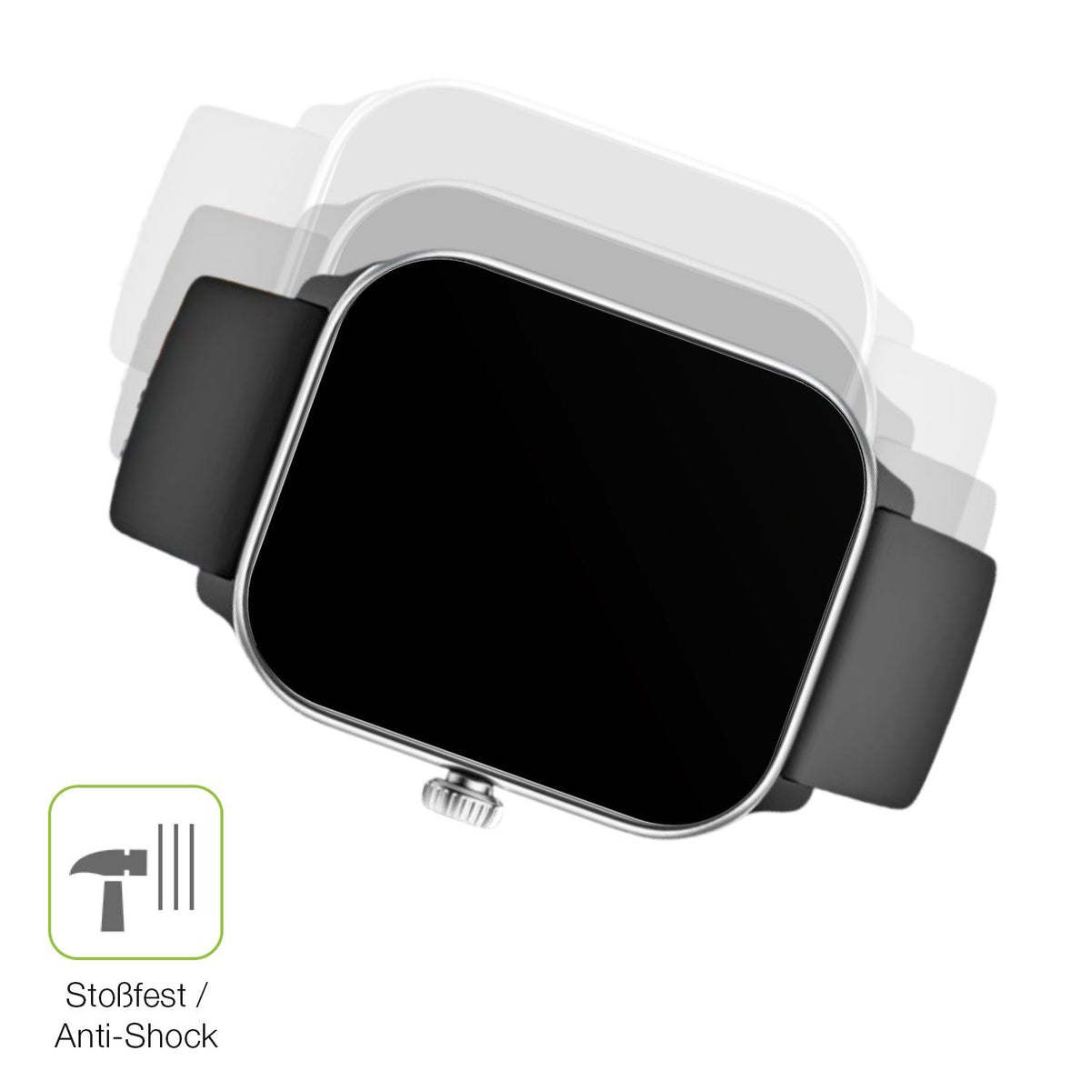 2x Full Cover Schutzfolie matt für Beafon 102 Smartwatch 1.83 Zoll