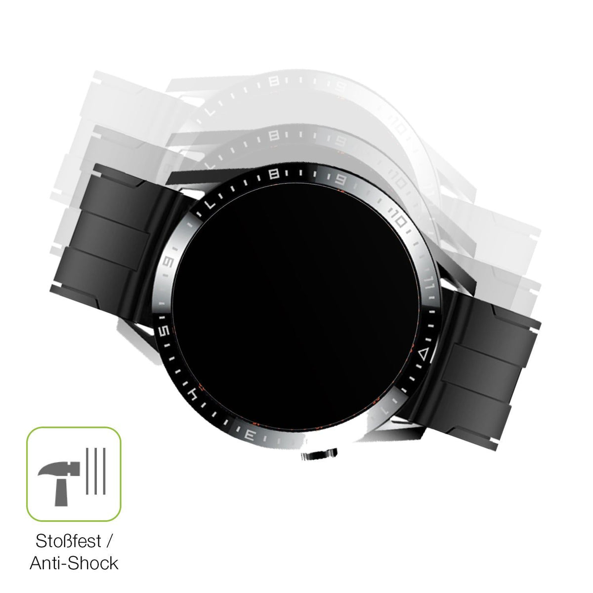 2x Full Cover Schutzfolie matt für Tracer Smartwatch SM9