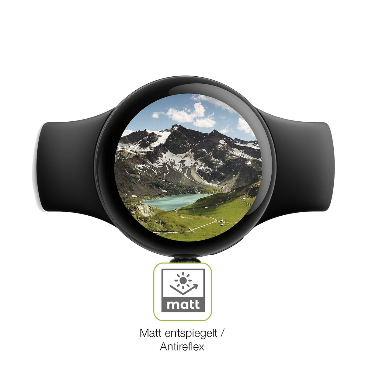 2x Full Cover Schutzfolie matt für Google Pixel Watch 1