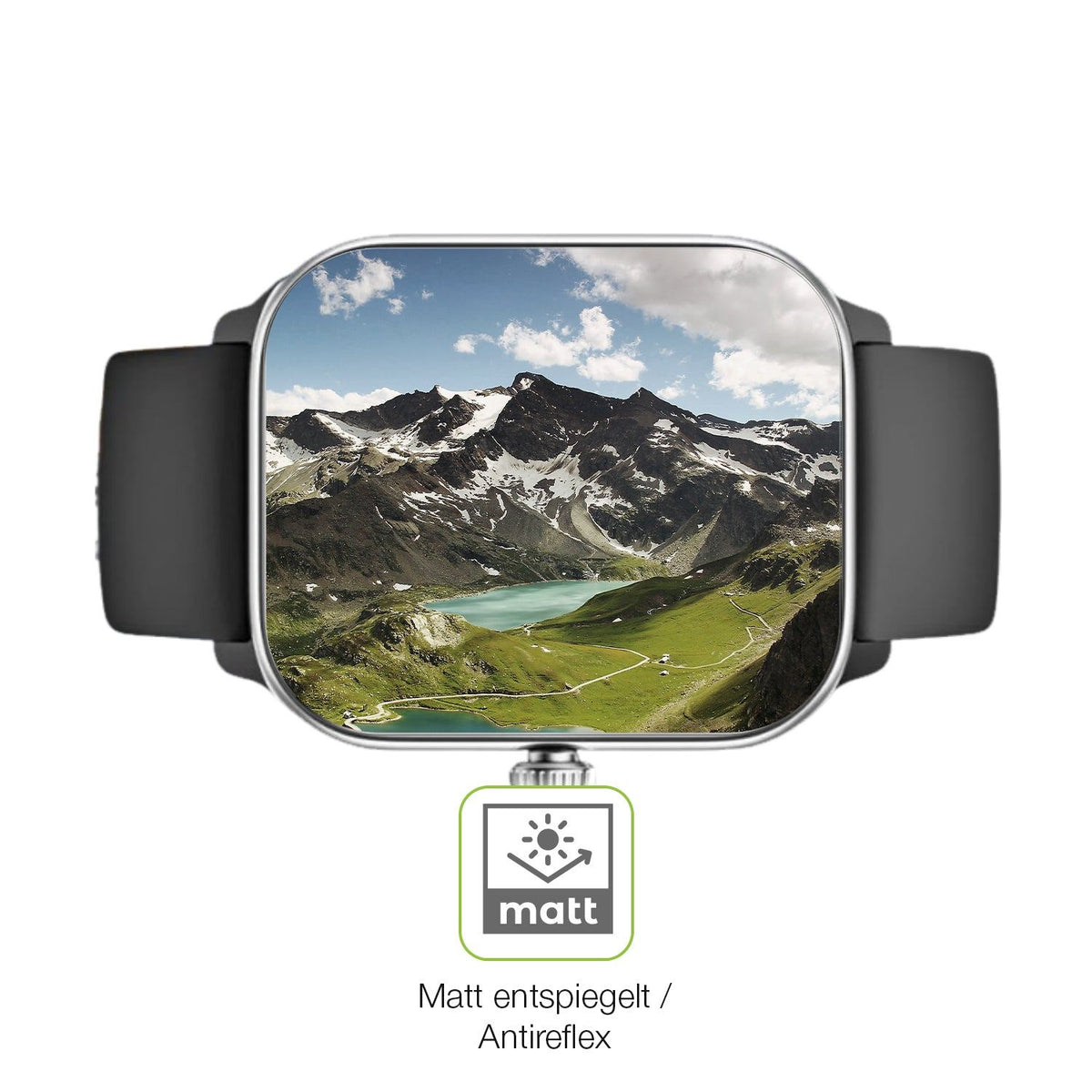 2x Full Cover Schutzfolie matt für Beafon 102 Smartwatch 1.83 Zoll