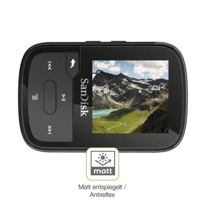2x Full Cover Schutzfolie matt für SanDisk Clip Sport Plus