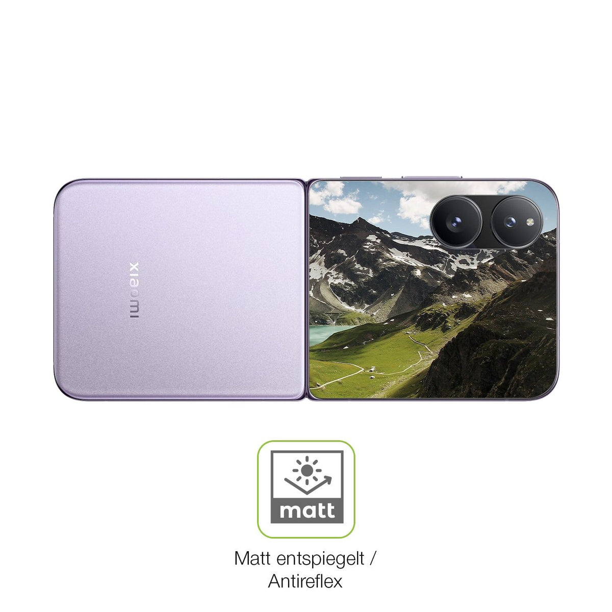 2x Full Cover Schutzfolie matt für Xiaomi Mix Flip 2 Außenseite