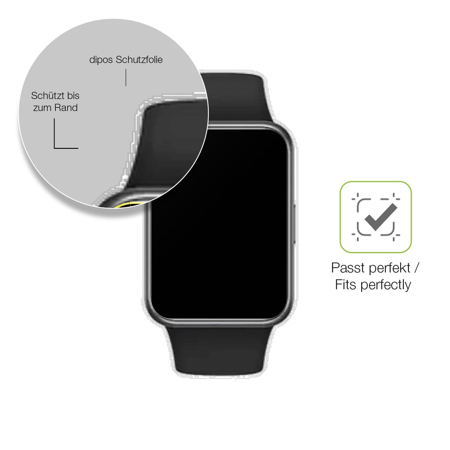 2x Full Cover Schutzfolie matt für Huawei Watch Fit 2