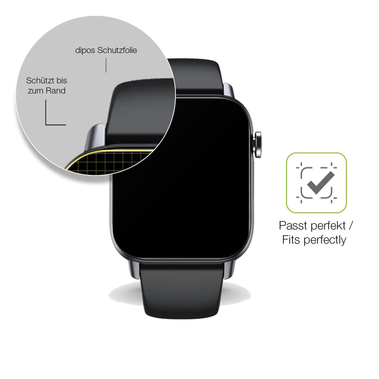 2x Full Cover Schutzfolie matt für Gard Pro Health Smartwatch 2+