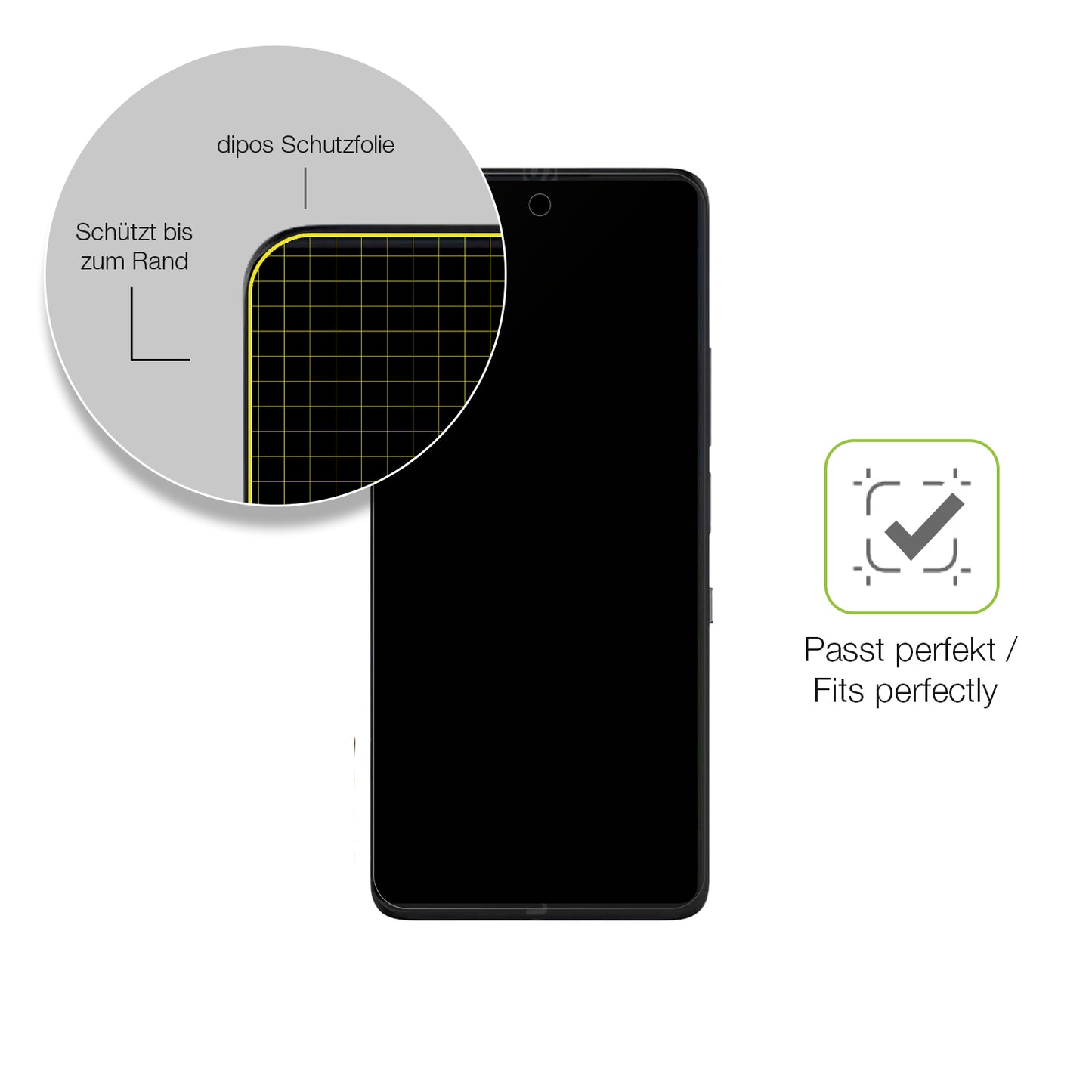 2x Full Cover Schutzfolie matt für TCL P10