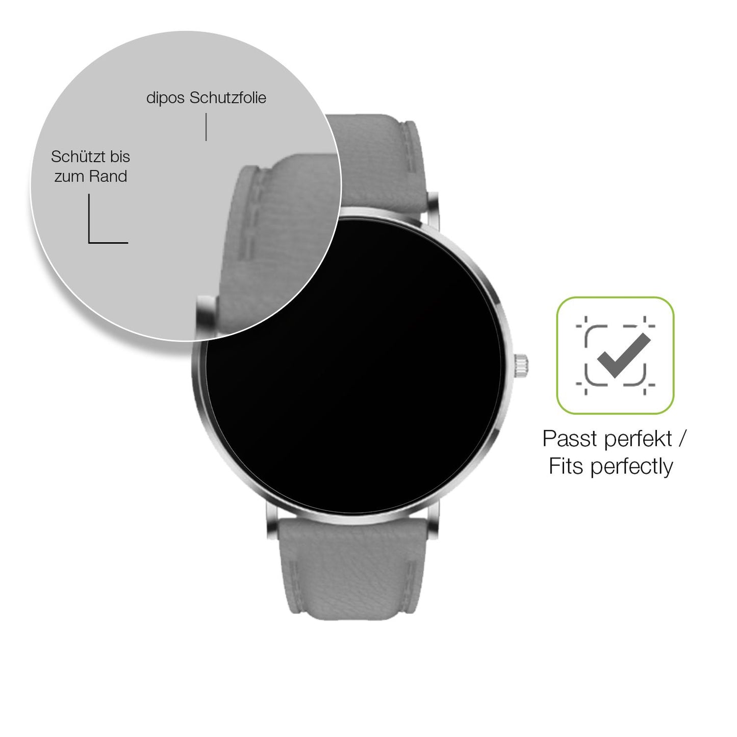 2x Full Cover Schutzfolie matt für Pireware Slim Smartwatch