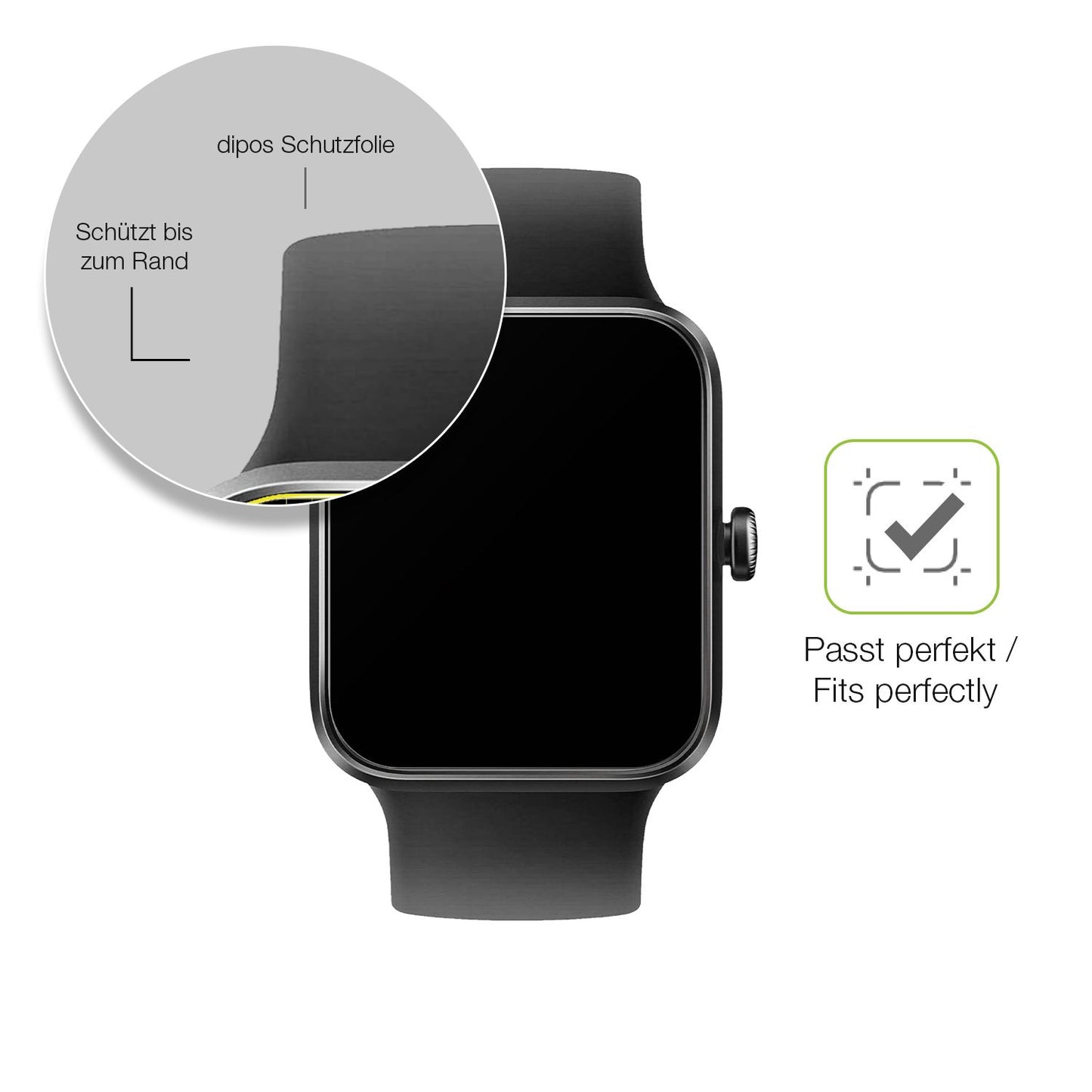 2x Full Cover Schutzfolie matt für Vagary by Citizien Smartwatch 1,5 Zoll