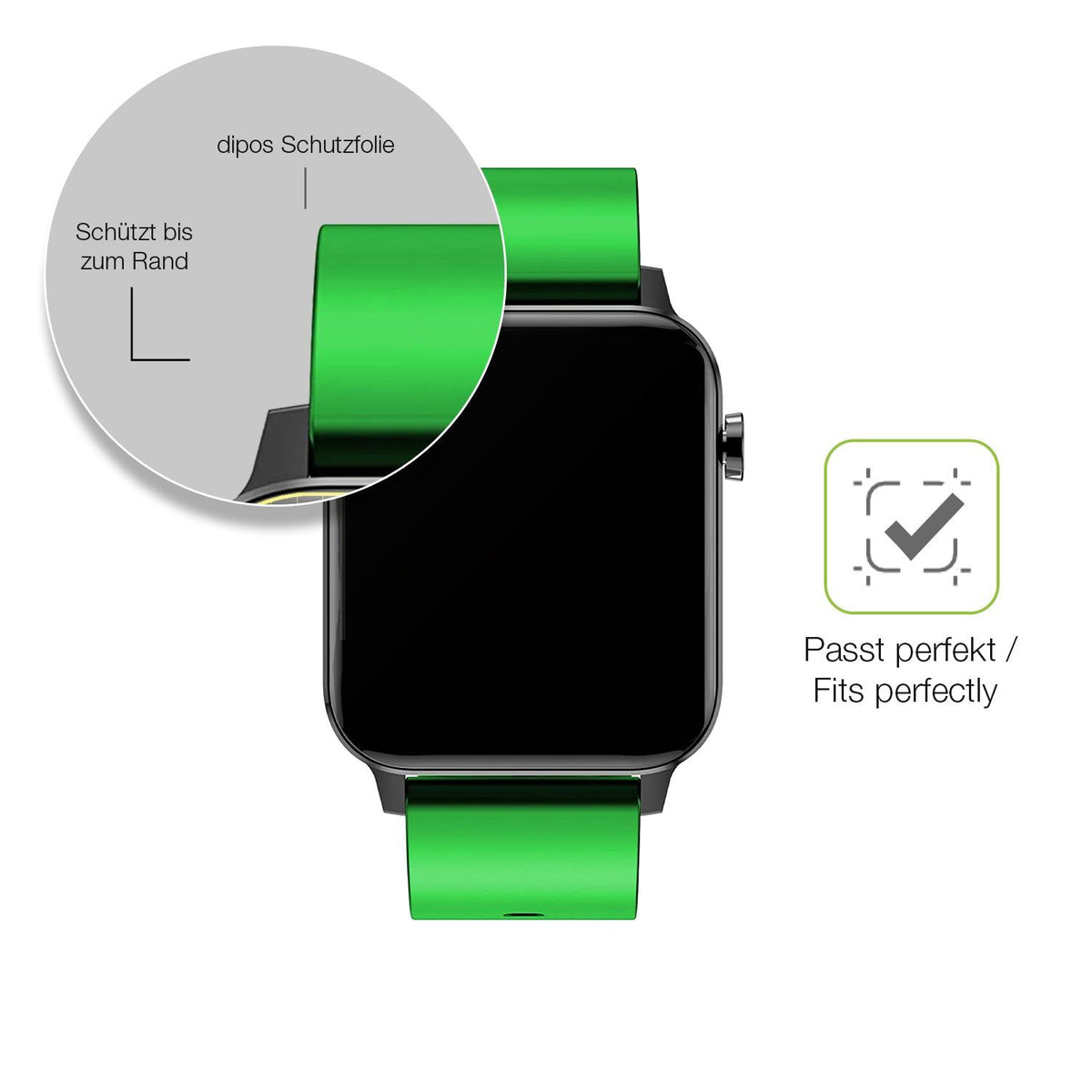 2x Full Cover Schutzfolie matt für Judneer 1,4 Zoll Smartwatch