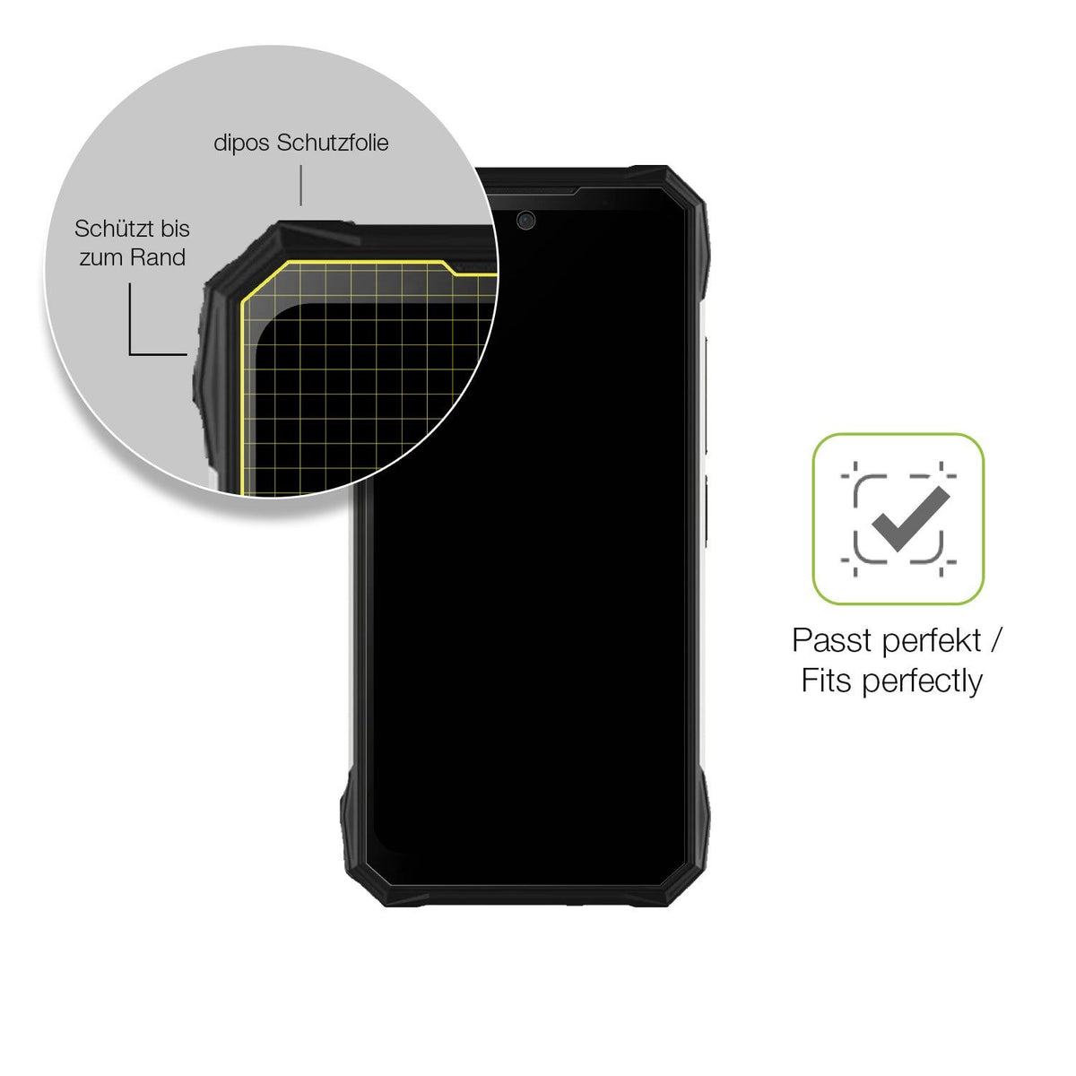 2x Full Cover Schutzfolie matt für Doogee S89 Pro