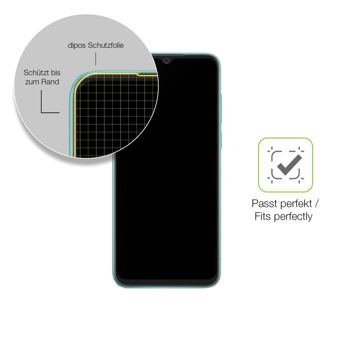 2x Full Cover Schutzfolie matt für Blackview A55 Pro