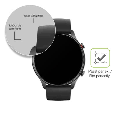 2x Full Cover Schutzfolie matt für Amazfit GTR 2e