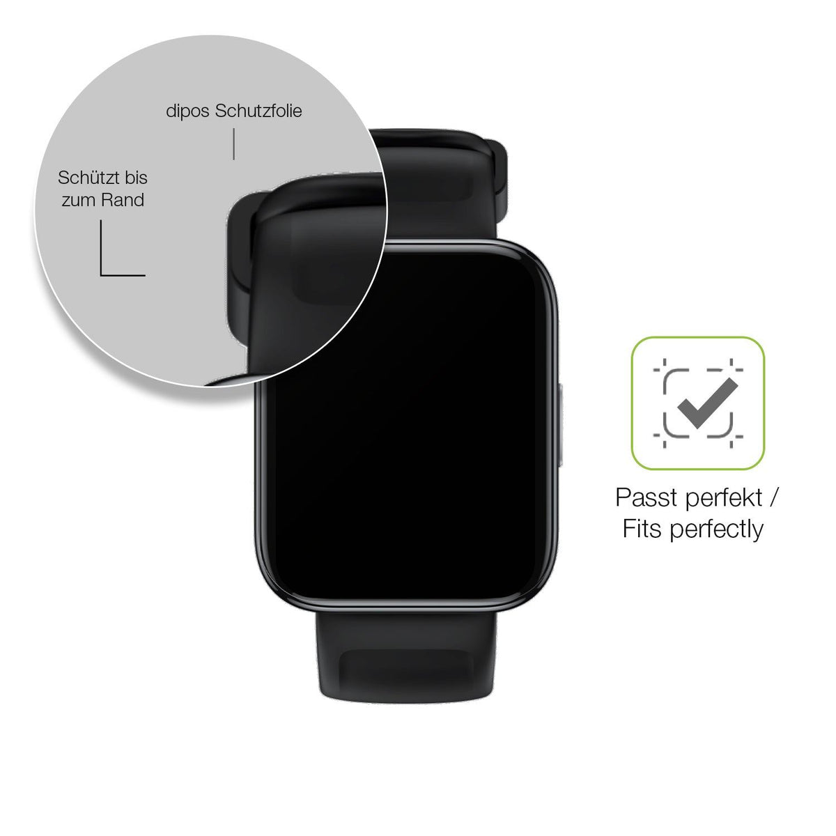 2x Full Cover Schutzfolie matt für Realme Watch 3