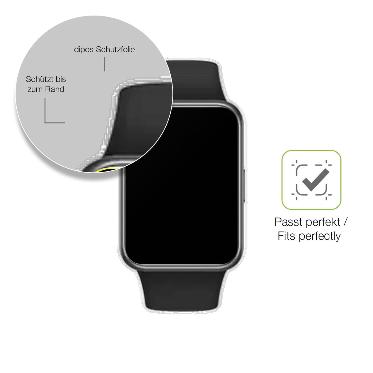 2x Full Cover Schutzfolie matt für Huawei Watch Fit 2