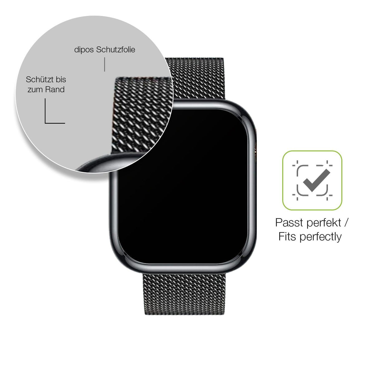 2x Full Cover Schutzfolie matt für Ruxingx 1.47 Zoll Smartwatch