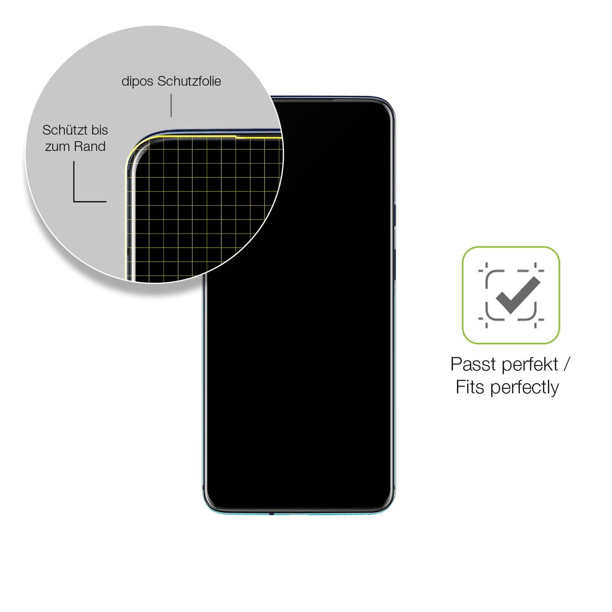 2x Full Cover Schutzfolie matt für OnePlus 7T Pro