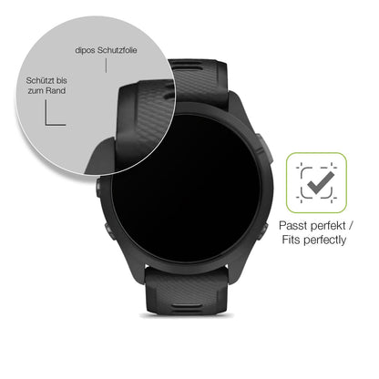 2x Full Cover Schutzfolie matt für Garmin Forerunner 265 46mm