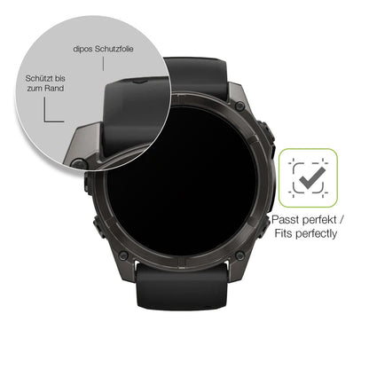 2x Full Cover Schutzfolie matt für Garmin Fenix 8 47mm