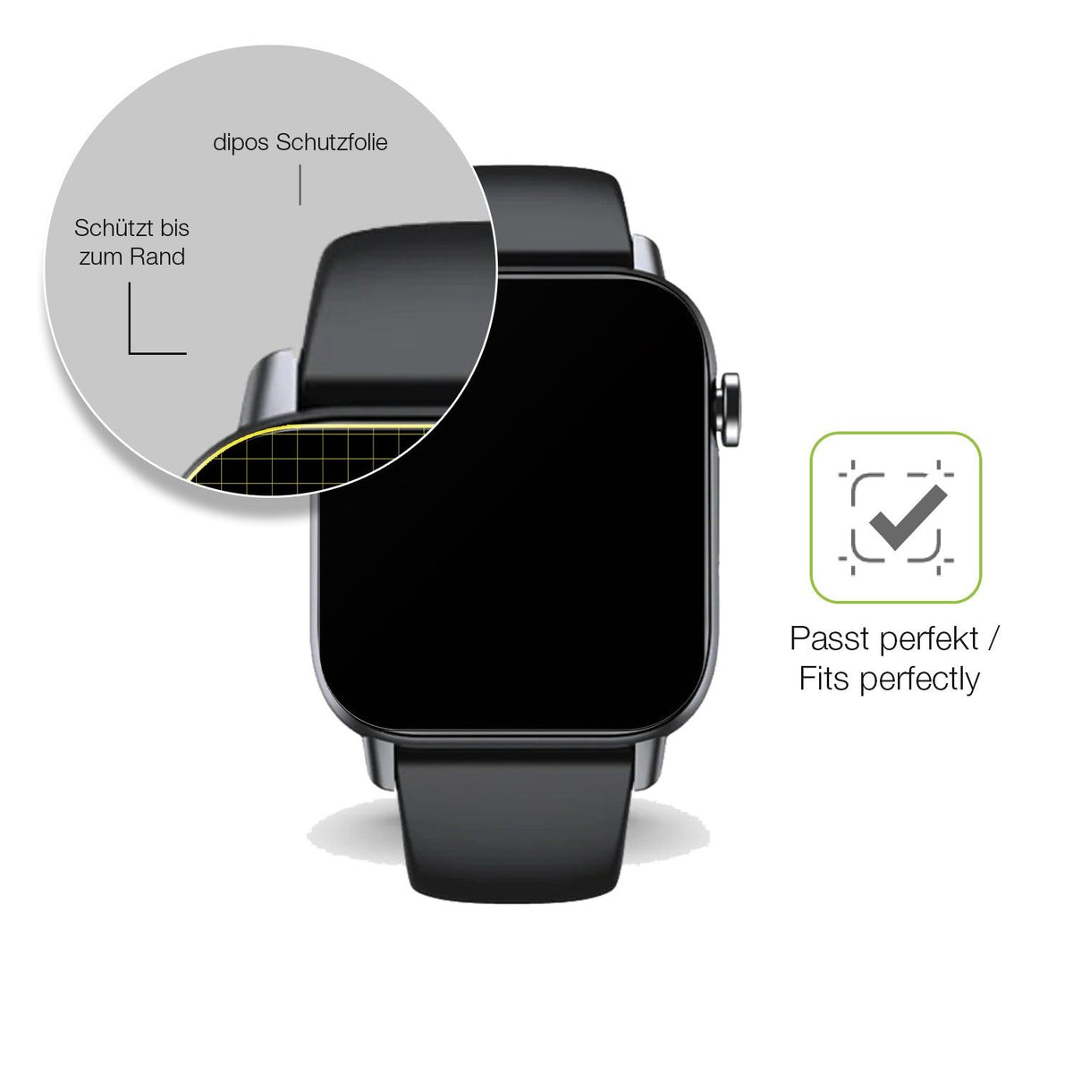 2x Full Cover Schutzfolie matt für Gard Pro Health Smartwatch 2+