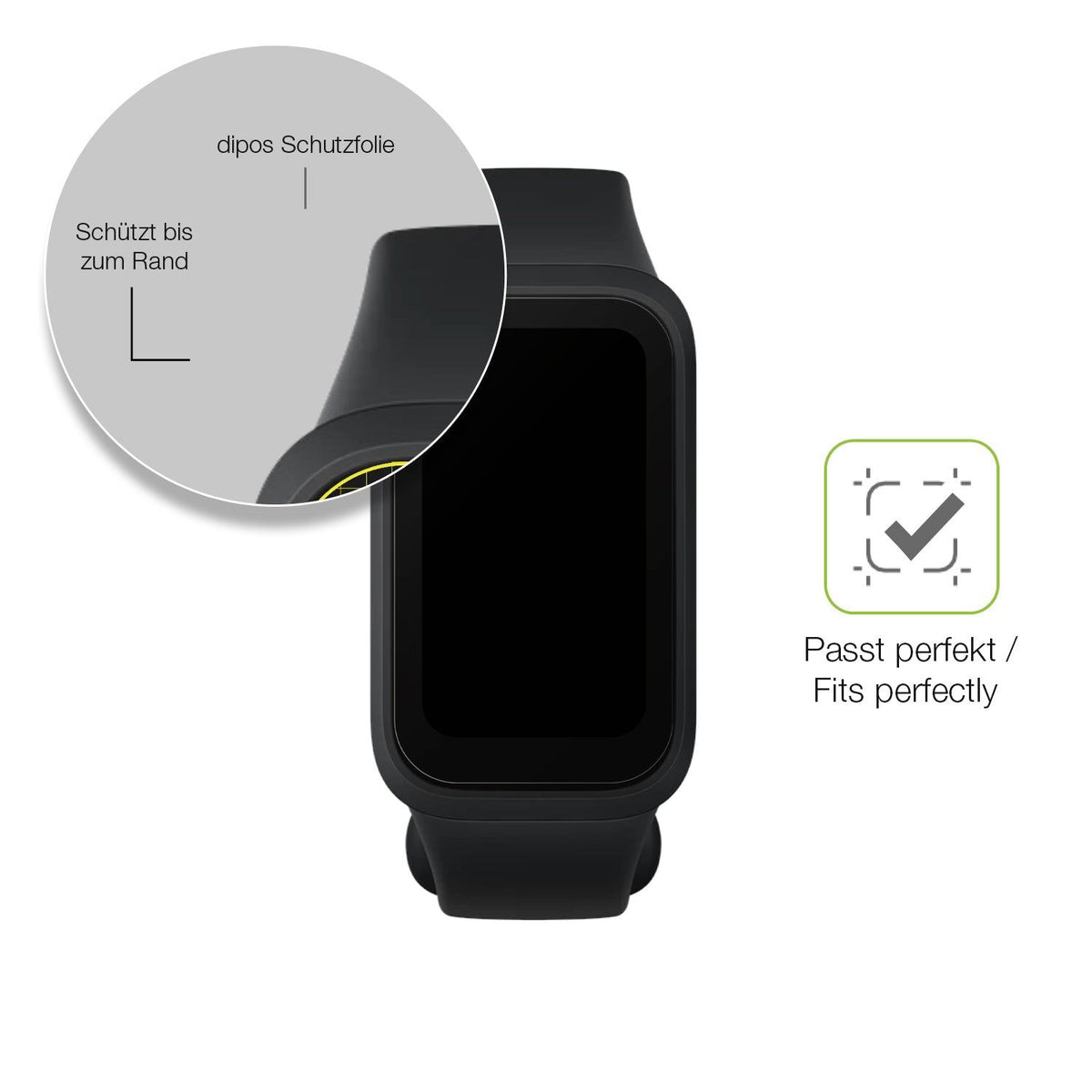 2x Full Cover Schutzfolie matt für Xiaomi Smart Band 9 Active