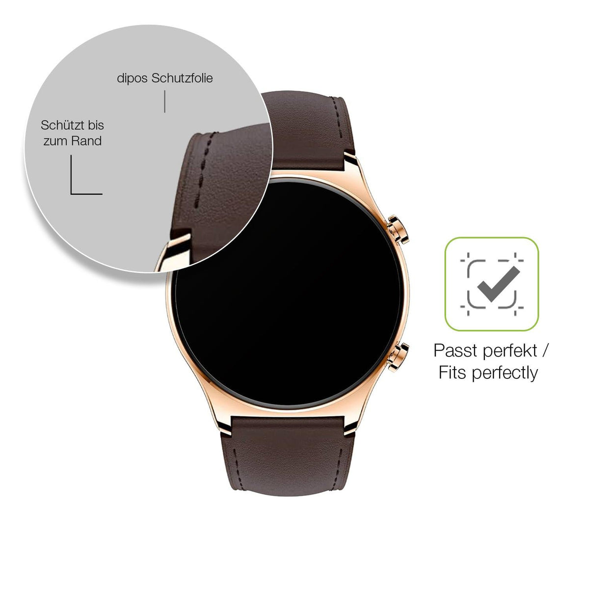 2x Full Cover Schutzfolie matt für Honor Watch GS 3