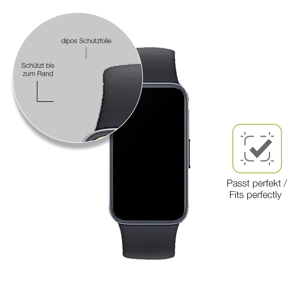 2x Full Cover Schutzfolie matt für Huawei Band 10