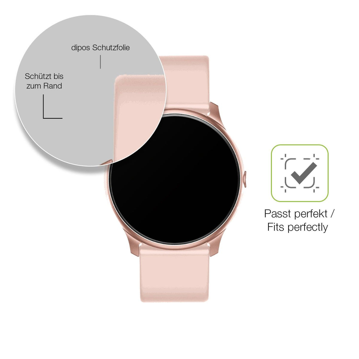 2x Full Cover Schutzfolie matt für Maxcom Fit FW32 Neon Smartwatch