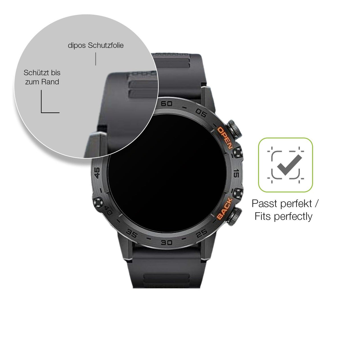 2x Full Cover Schutzfolie matt für Darmowade Smartwatch 1.39 Zoll
