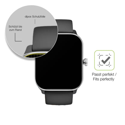 2x Full Cover Schutzfolie matt für Beafon 102 Smartwatch 1.83 Zoll