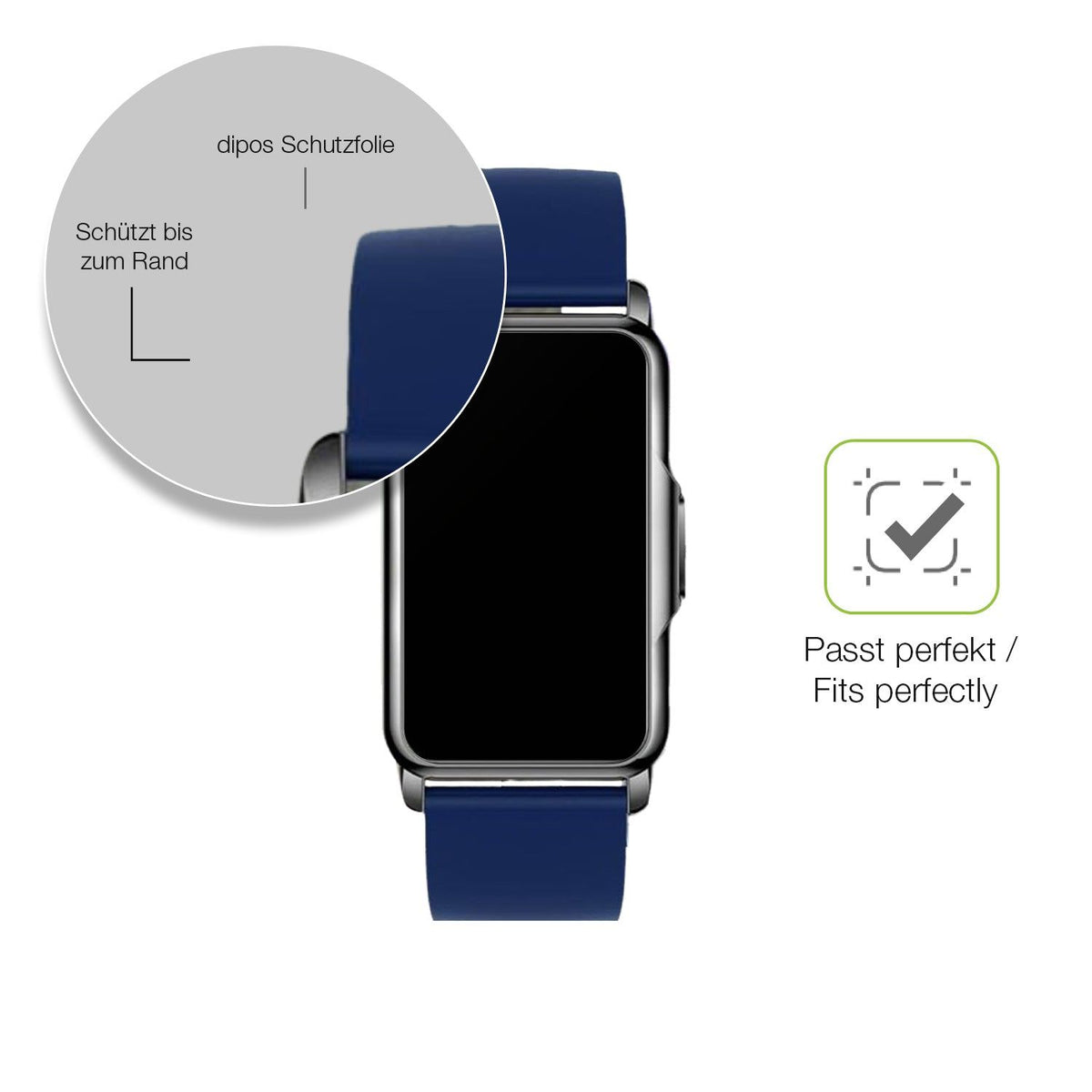 2x Full Cover Schutzfolie matt für Moikmlih 1.47 Zoll Smartwatch