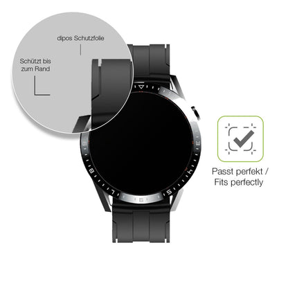 2x Full Cover Schutzfolie matt für Tracer Smartwatch SM9