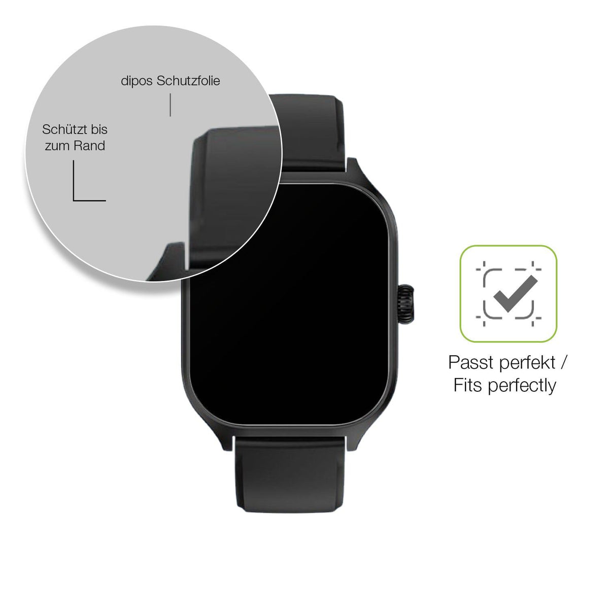 2x Full Cover Schutzfolie matt für smooce Kinder Smartwatch 01