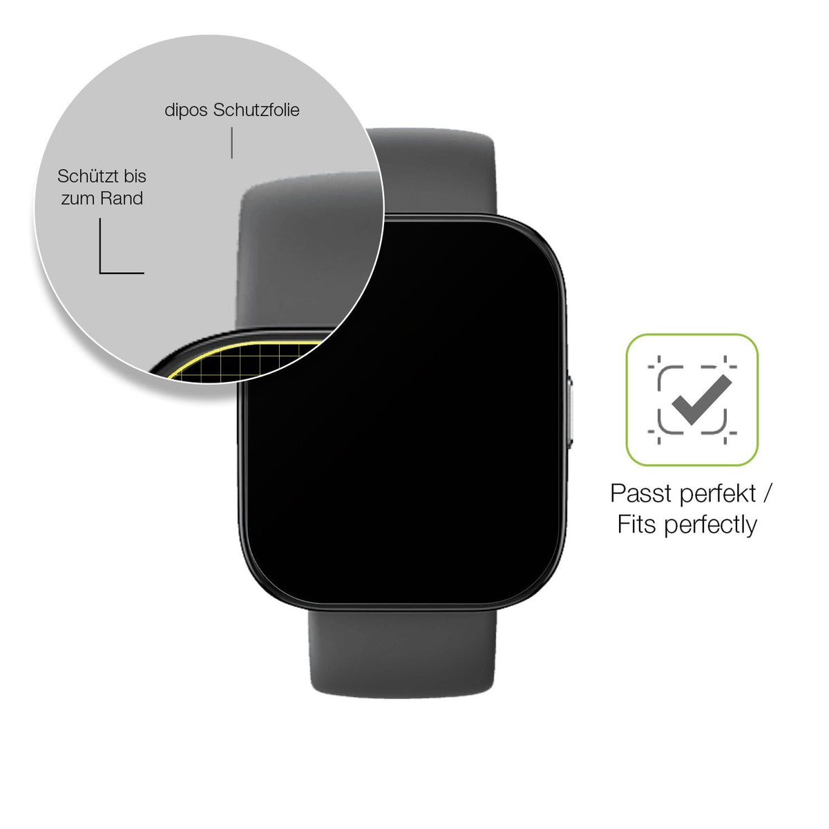 2x Full Cover Schutzfolie matt für Amazfit Bip 5