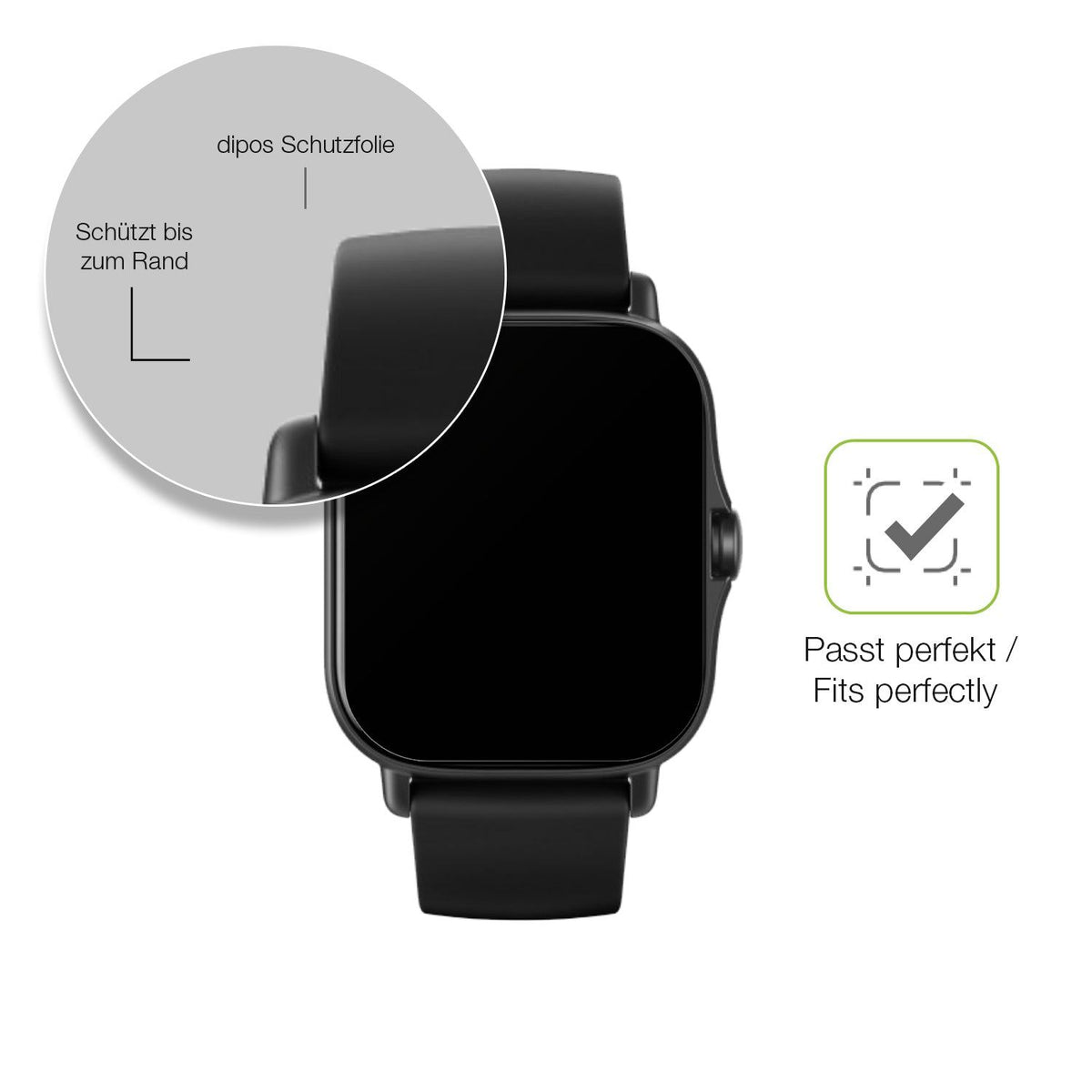 2x Full Cover Schutzfolie matt für Amazfit Gts 2e