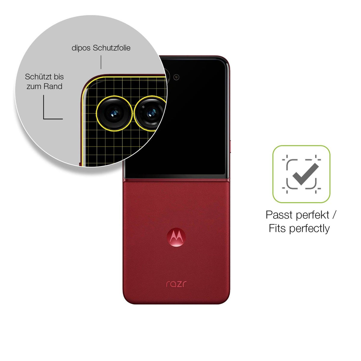 2x Full Cover Schutzfolie matt für Motorola Razr 60 Ultra Aussen-Display