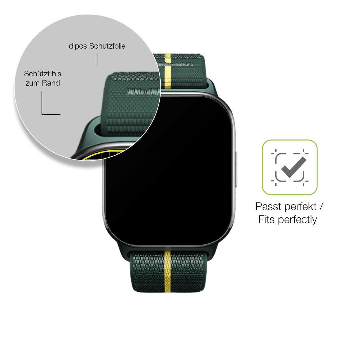 2x Full Cover Schutzfolie matt für Motorola Moto Watch Fit