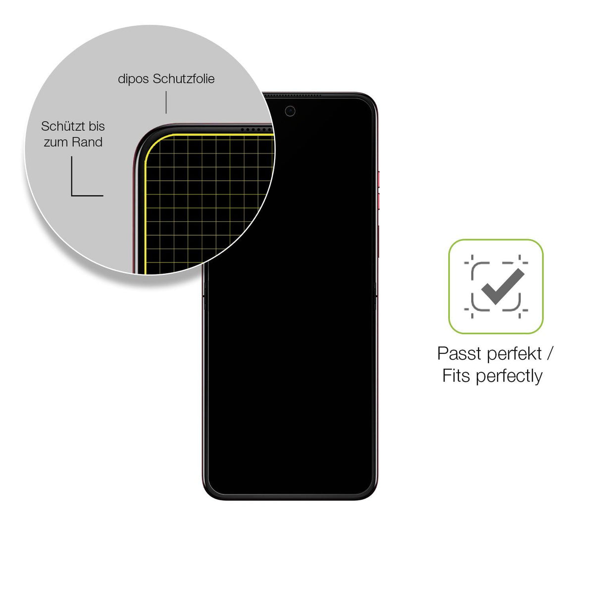 2x Full Cover Schutzfolie matt für Motorola Razr 60 Innenseite