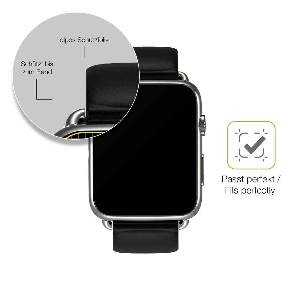 2x Full Cover Schutzfolie matt für Smartwatch DM20 1.88 Zoll