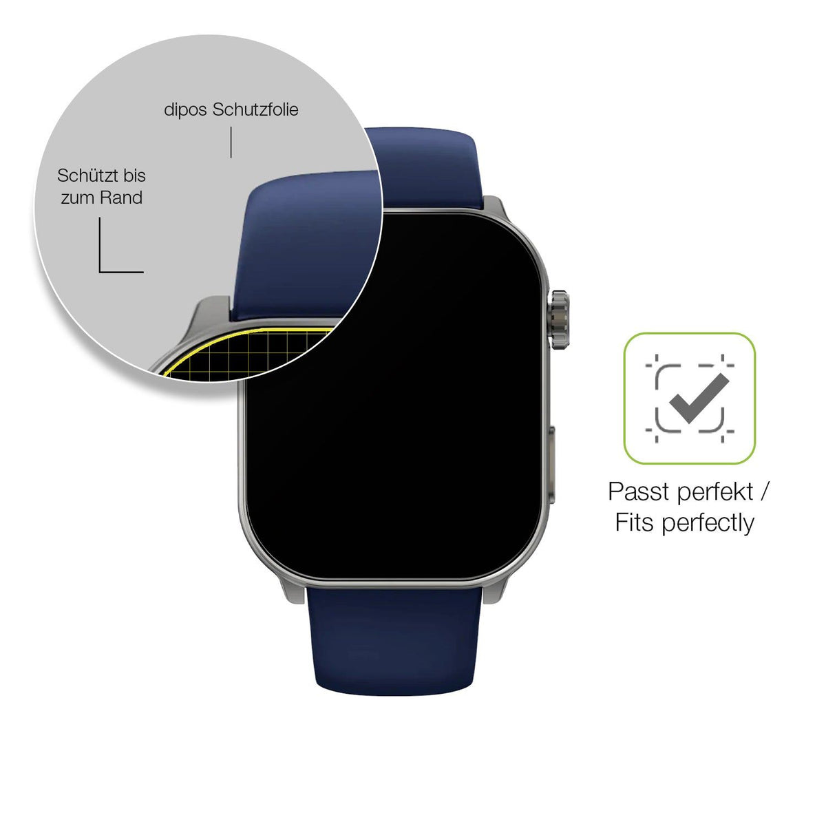 2x Full Cover Schutzfolie matt für GARD PRO Health Smartwatch 3 41mm