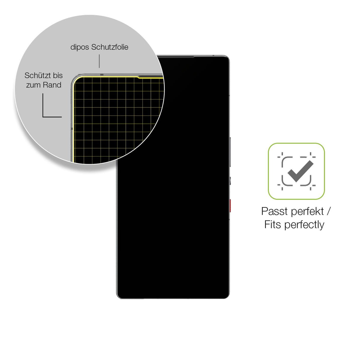 2x Full Cover Schutzfolie matt für ZTE Nubia Red Magic 10S Pro Plus