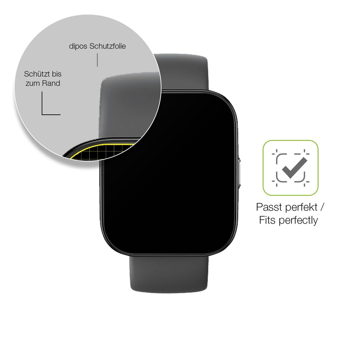 2x Full Cover Schutzfolie matt für Amazfit Bip 5 46mm A2215