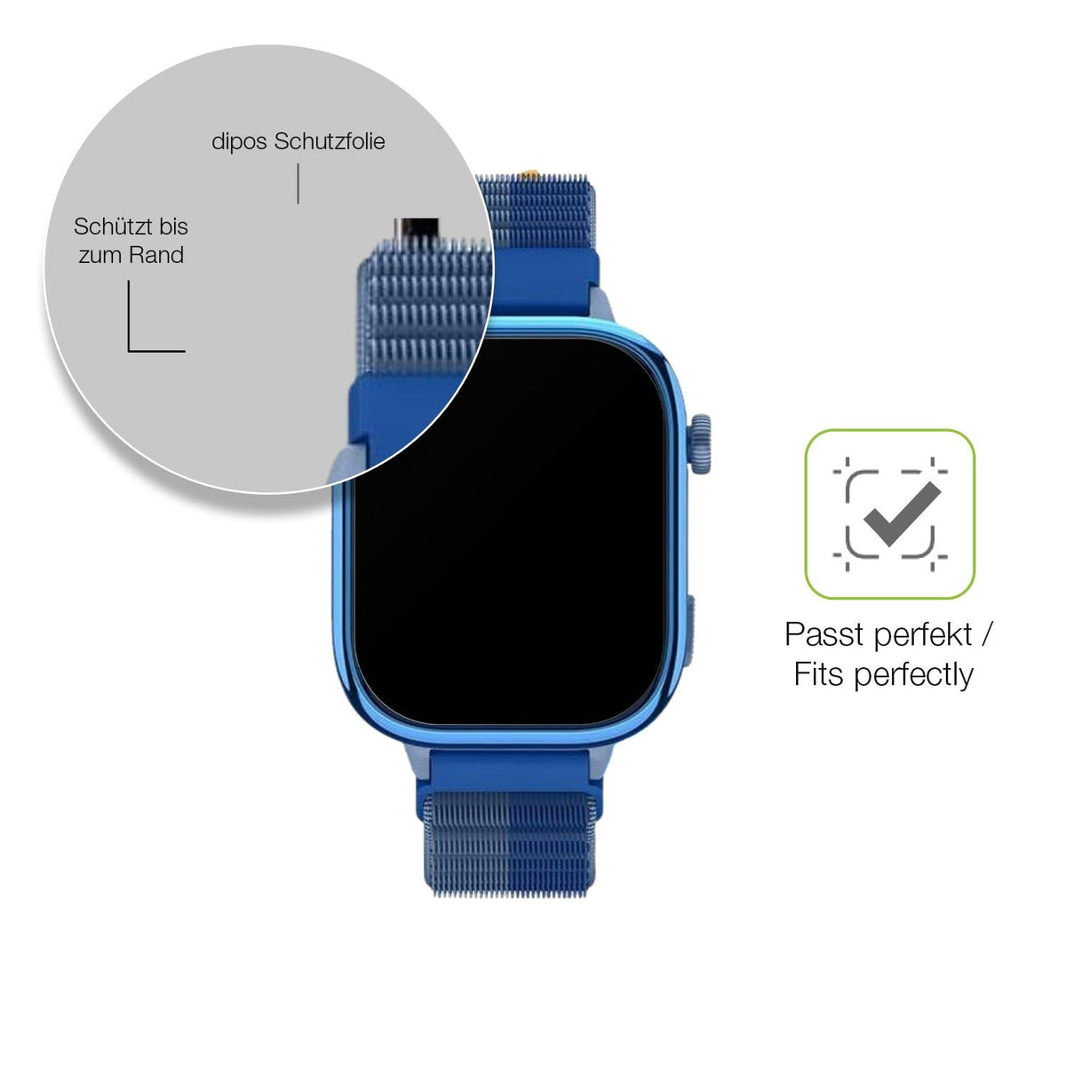 2x Full Cover Schutzfolie matt für Sanorum T40 4G Smartwatch