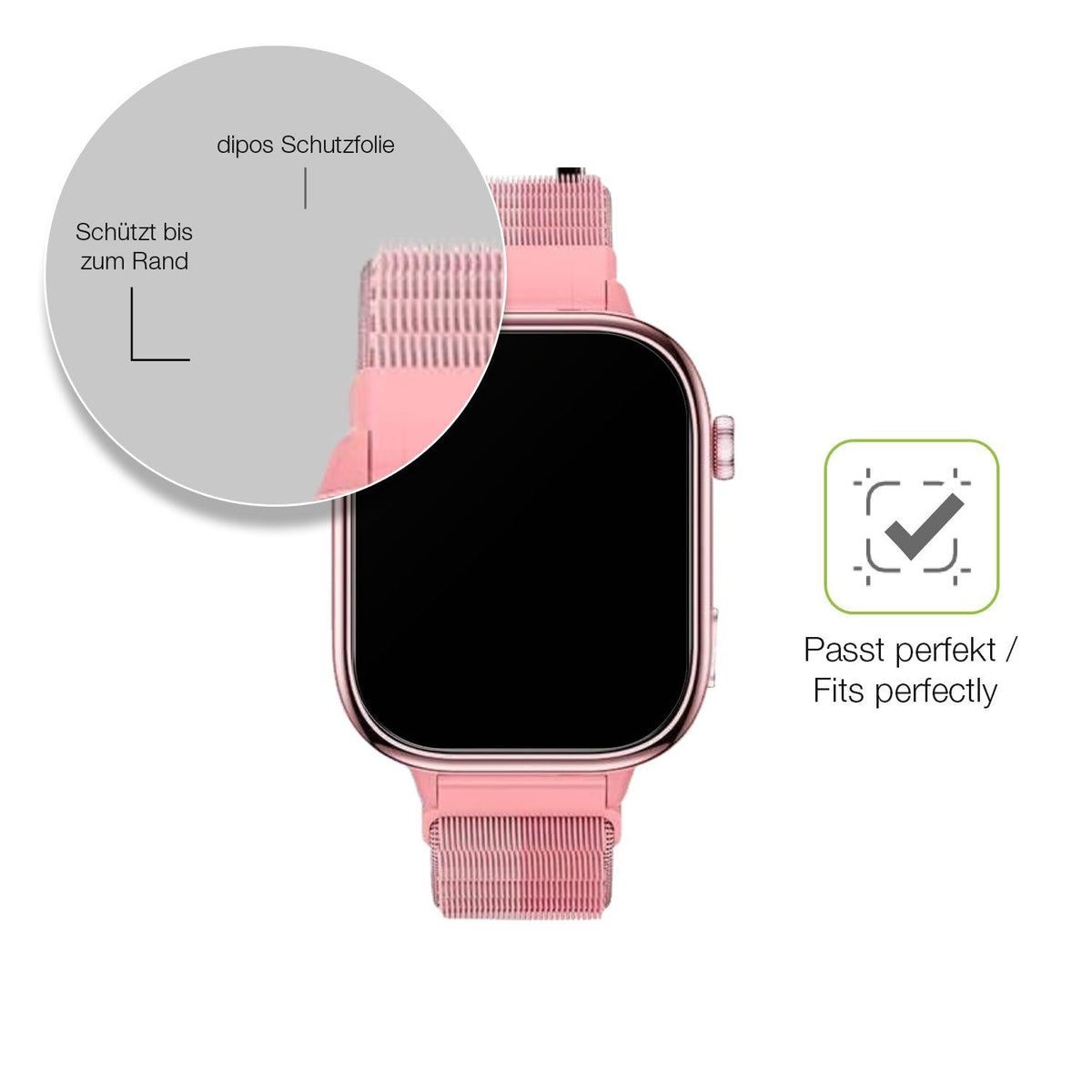 2x Full Cover Schutzfolie matt für JoJoego Smartwatch Kinder