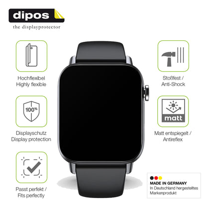2x Full Cover Schutzfolie matt für Gard Pro Health Smartwatch 2+